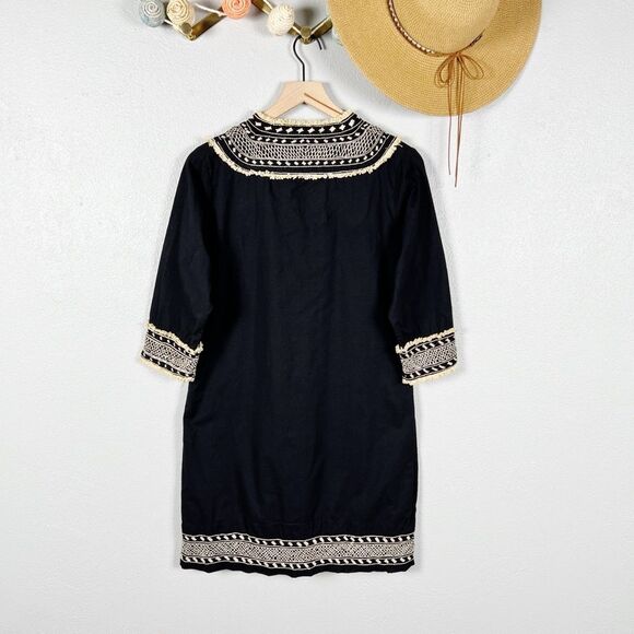Gretchen Scott Cotton Embroidered Mini Dress in Fringe Binge Boho Size Medium - Picture 7 of 10